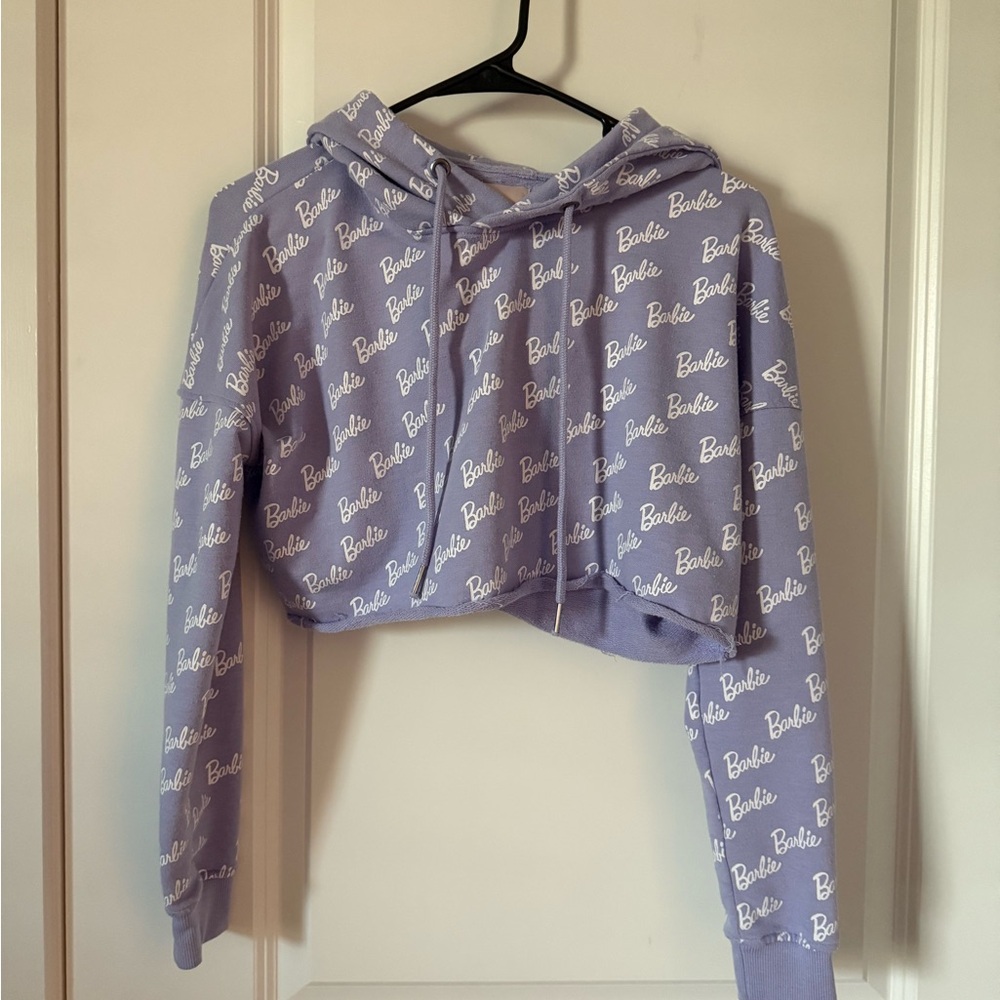 Barbie Lavender Cropped Logo Hoodie